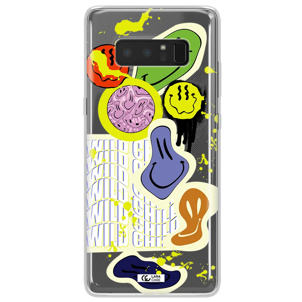 Colorful Emojis Samsung Note 8 Clear TPU Case