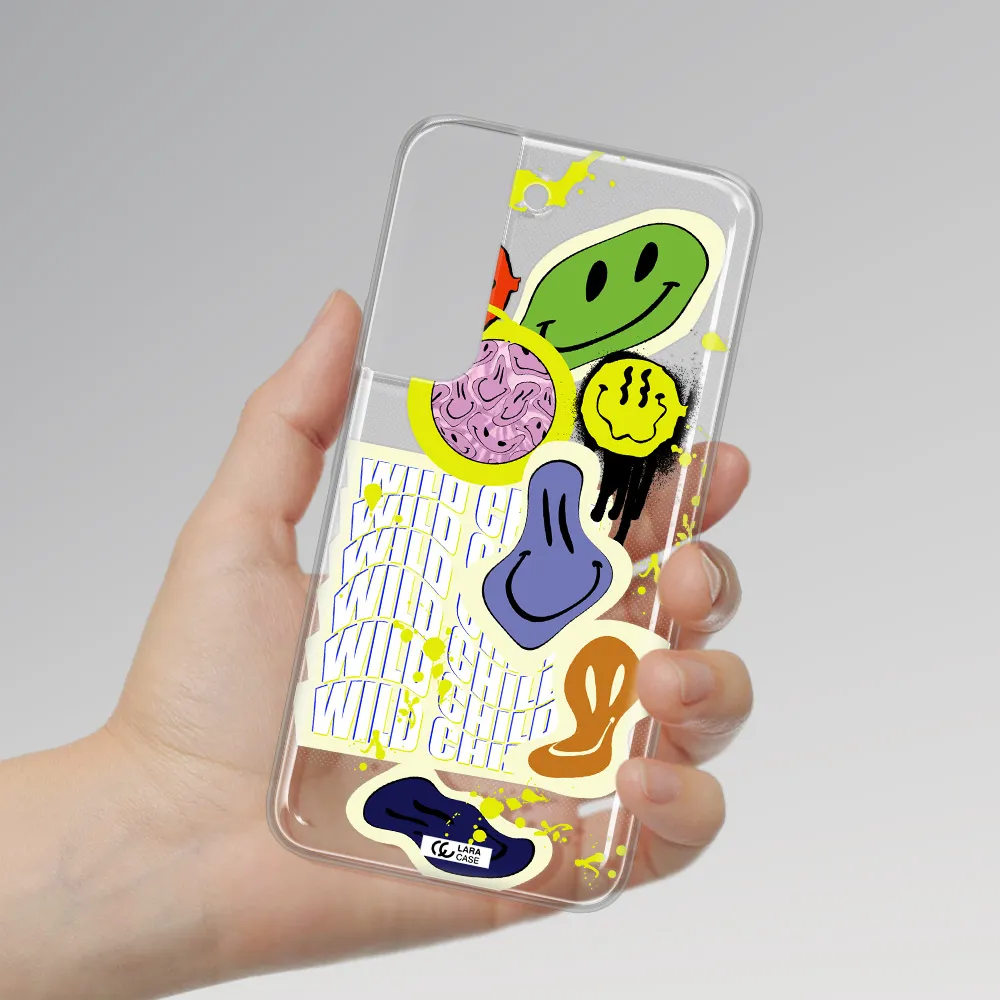 Colorful Emojis Samsung S 22 Clear TPU Case