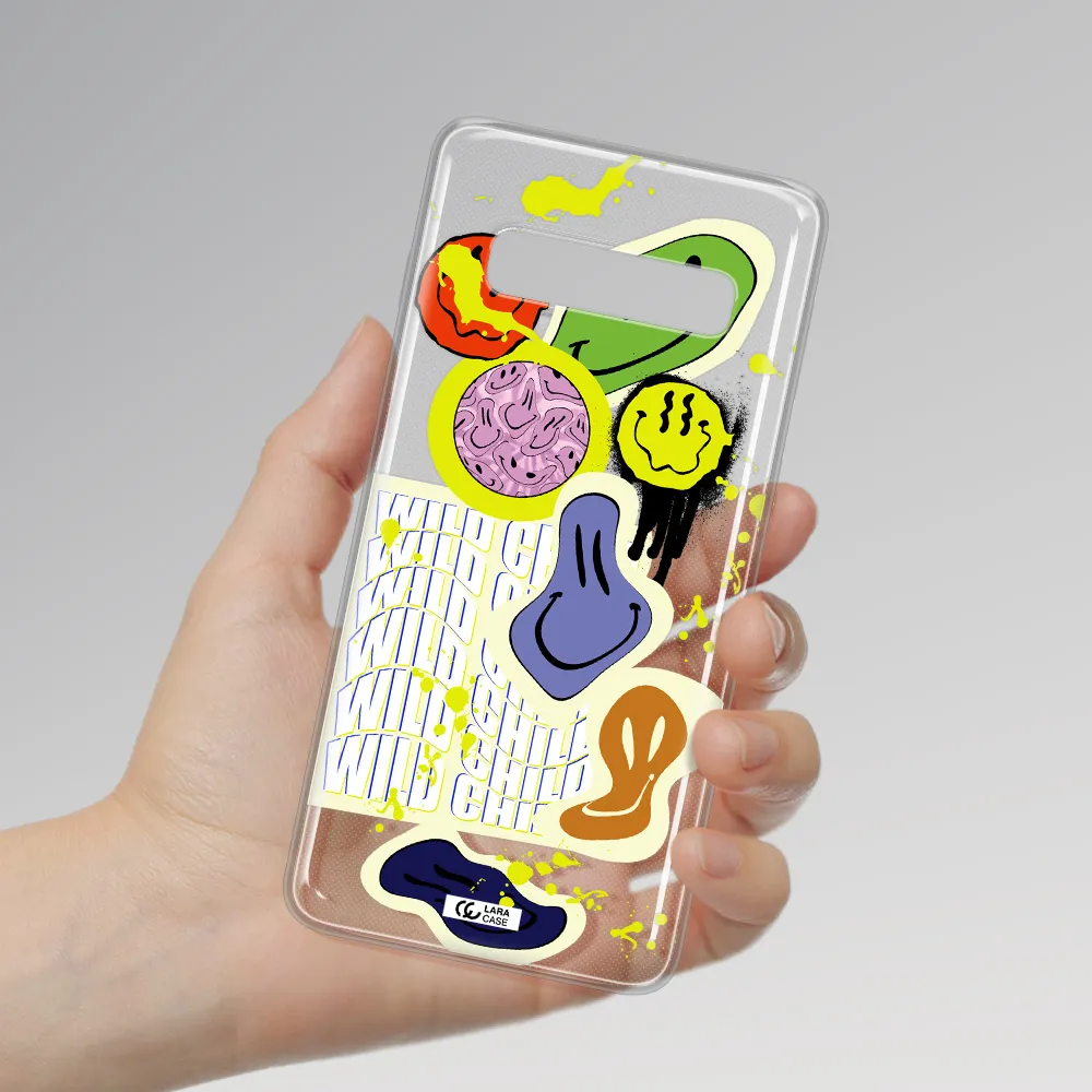Colorful Emojis Samsung S10 Plus Clear TPU Case