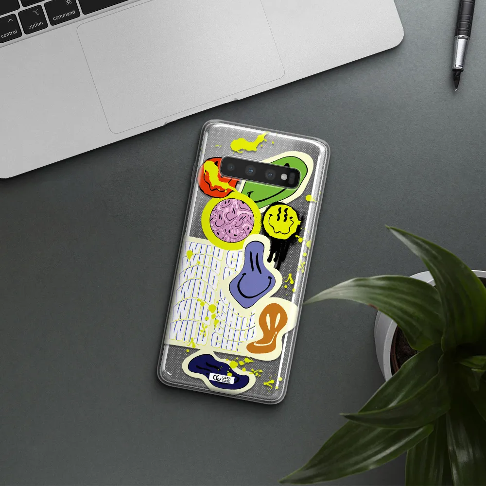 Colorful Emojis Samsung S10 Plus Clear TPU Case