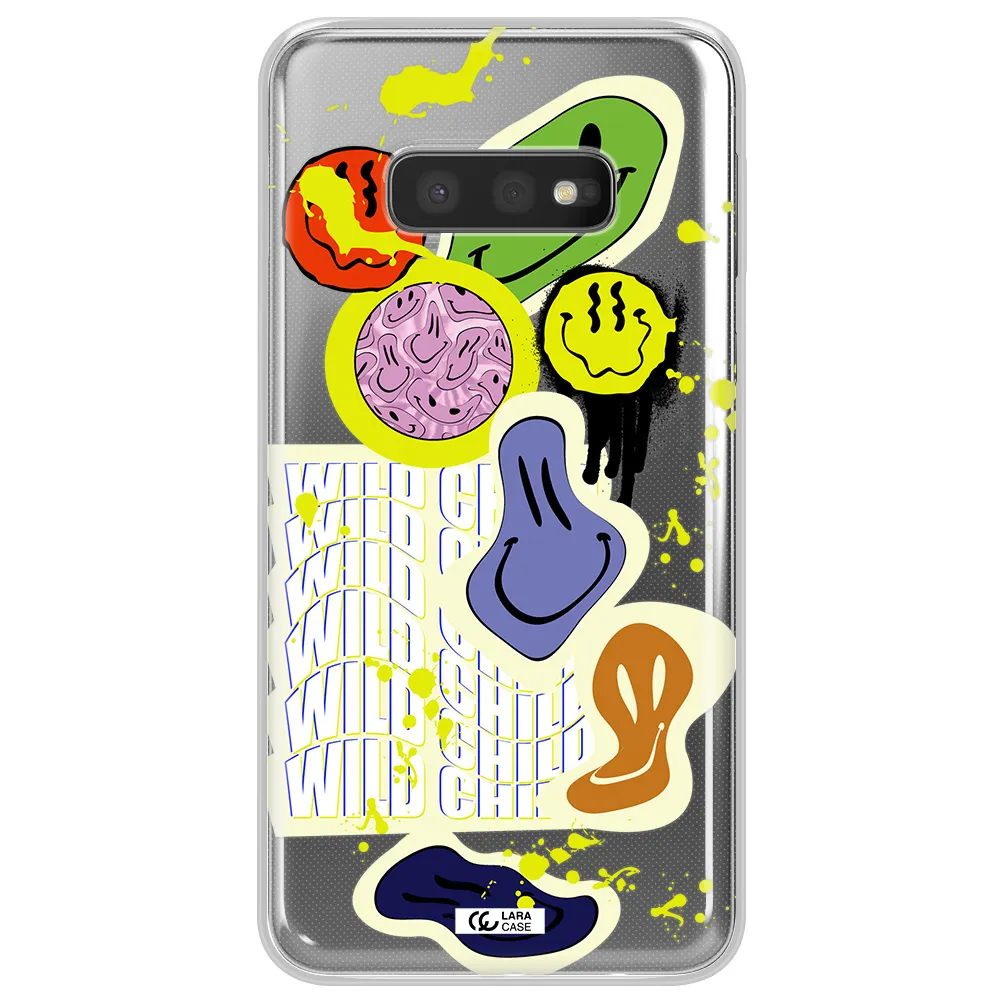 Colorful Emojis Samsung S10e Clear TPU Case