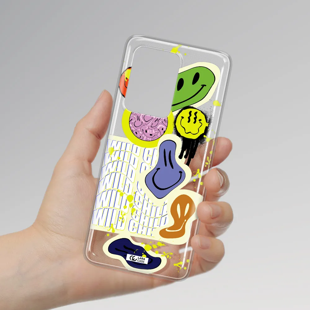 Colorful Emojis Samsung S20 Ultra Clear TPU Case