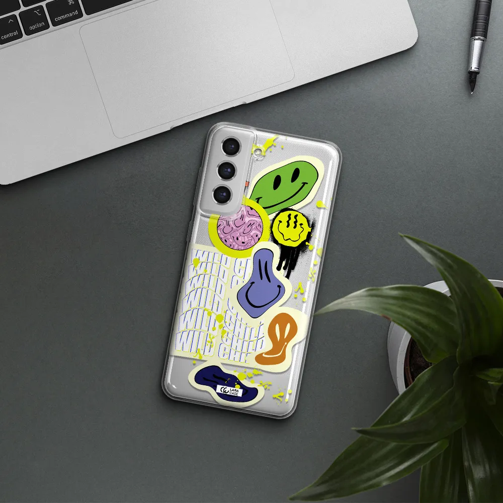 Colorful Emojis Samsung S21 Fe Clear Tpu Case