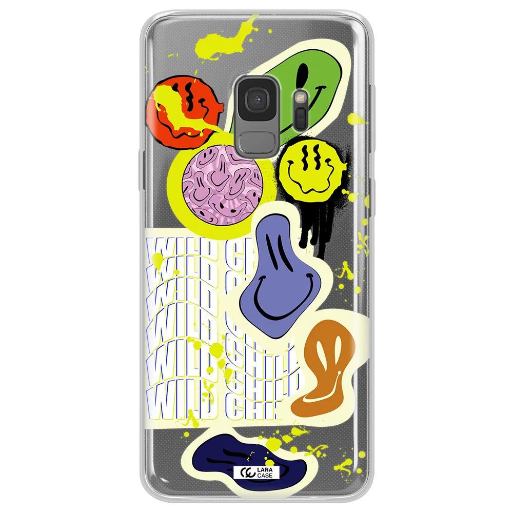 Colorful Emojis Samsung S9 Clear TPU Case