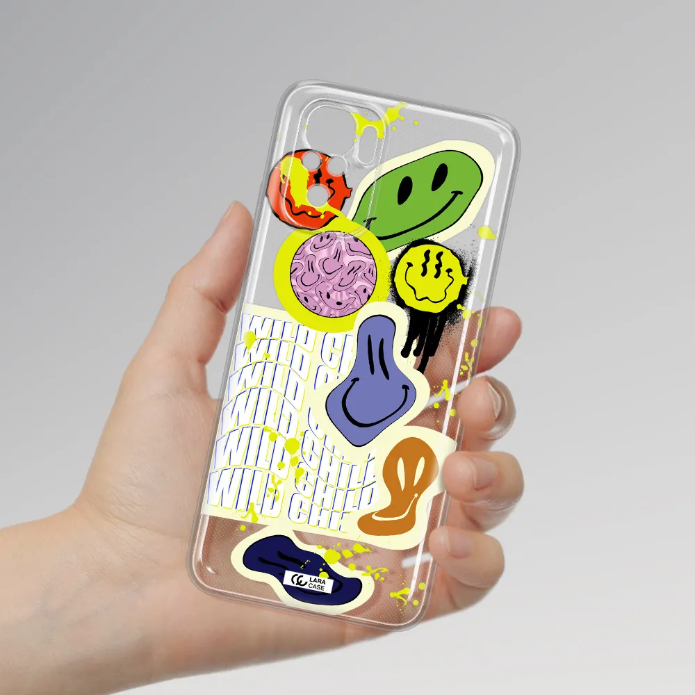Colorful Emojis Xiaomi Redmi Note 10S Clear Tpu Case