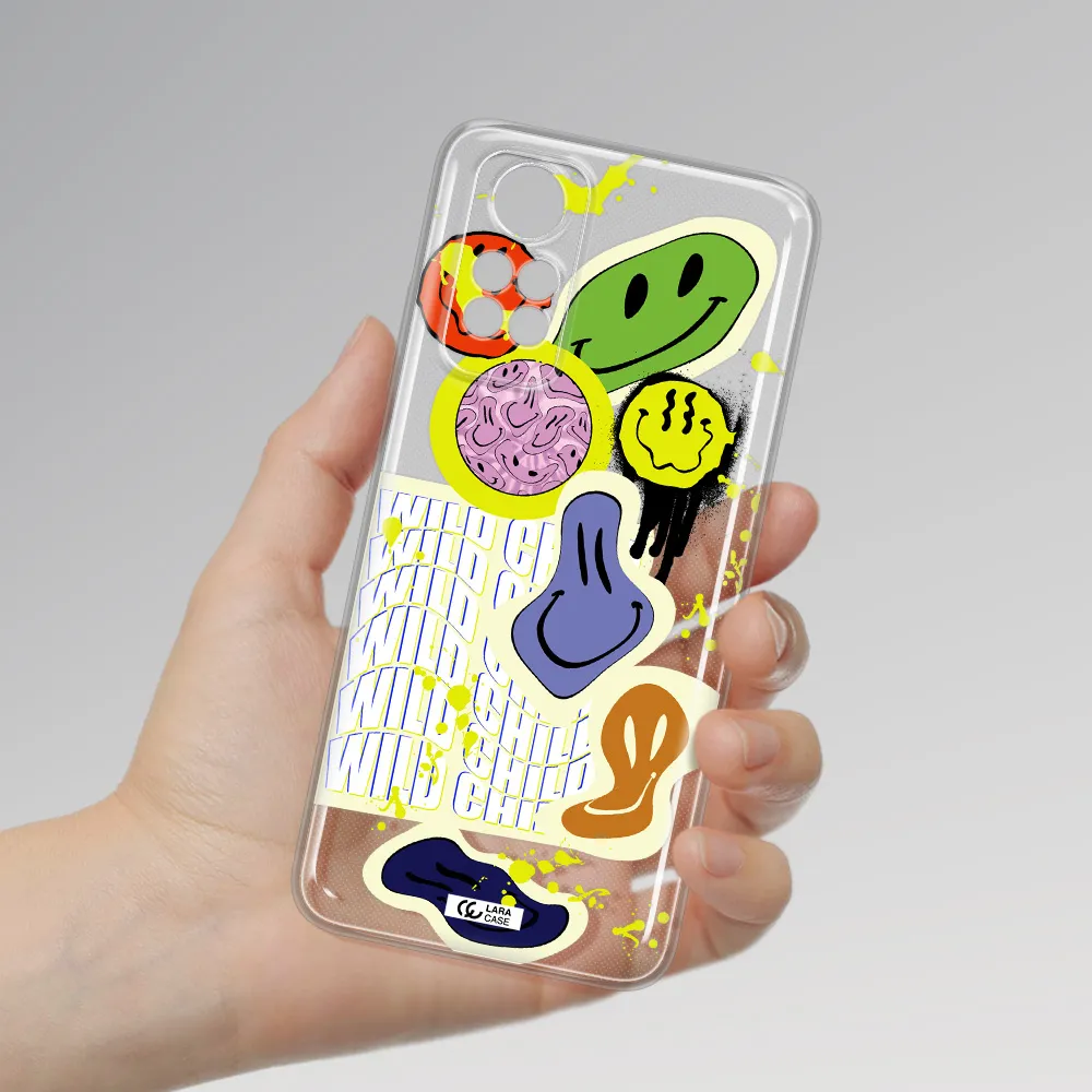 Colorful Emojis Xiaomi Redmi Note 11S Clear Tpu Case