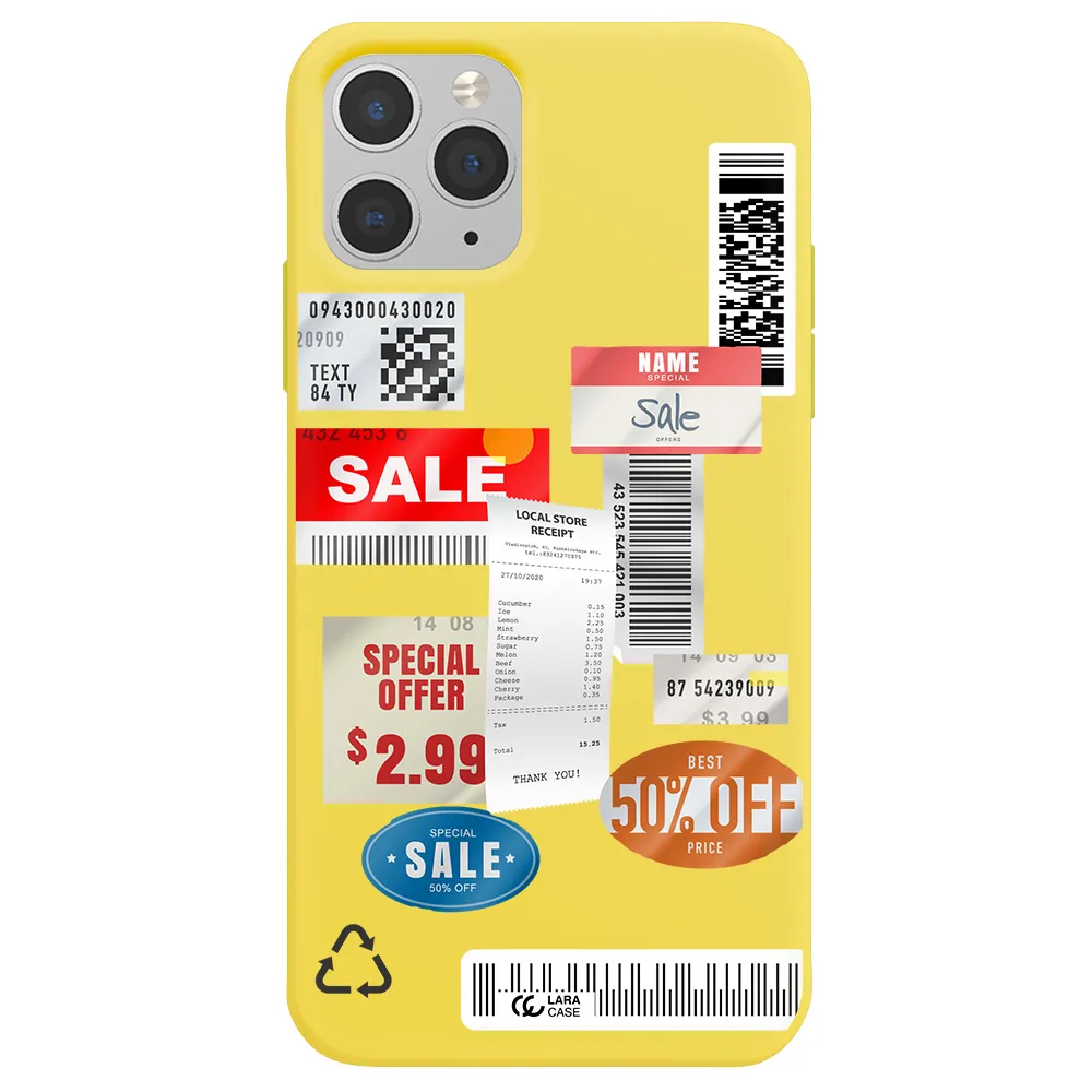 Sale Stickers Apple iPhone 11 pro max Silicone canary yellow Case