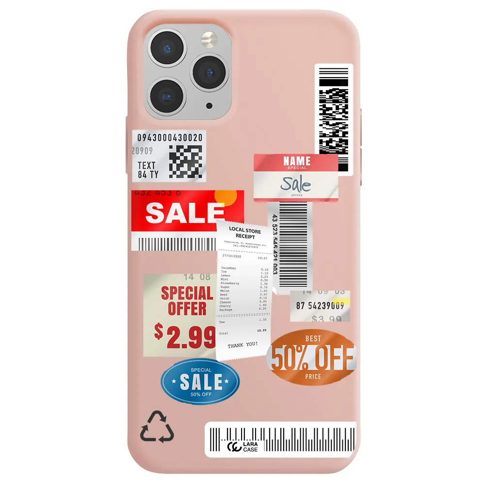 Sale Stickers Apple iPhone 11 pro max Silicone pastel pink Case