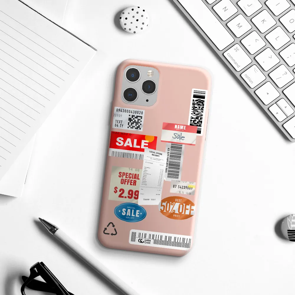 Sale Stickers Apple iPhone 11 pro max Silicone pastel pink Case