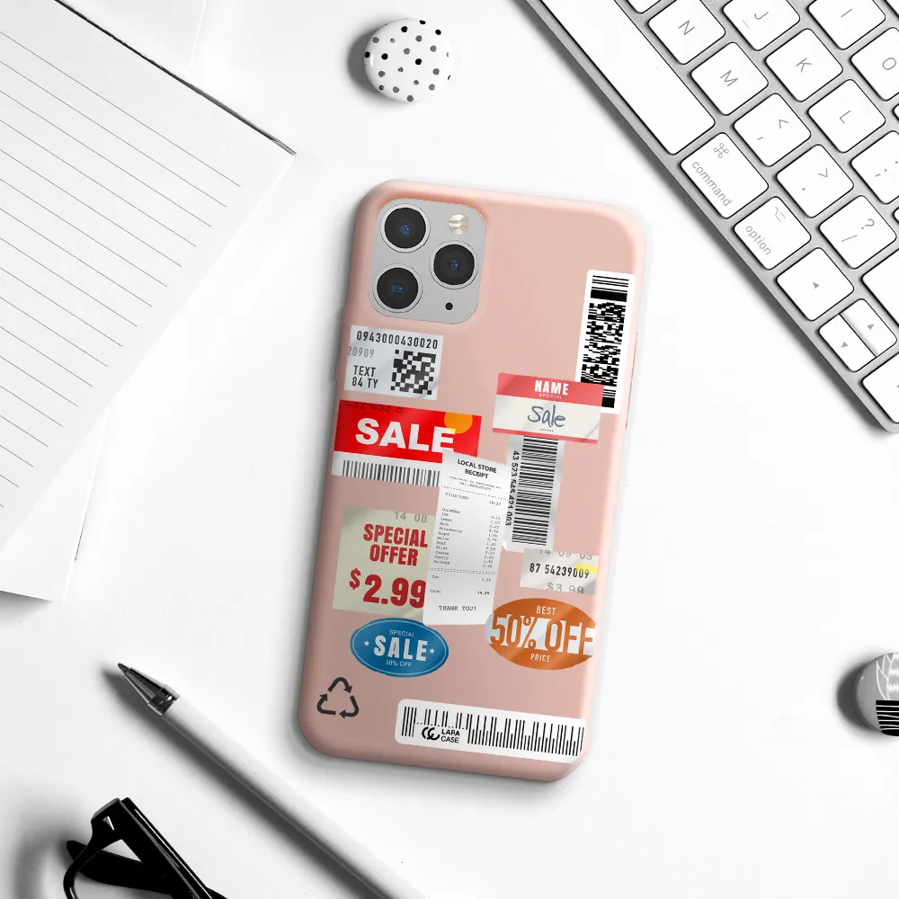 Sale Stickers Apple iPhone 11 pro Silicone pastel pink Case