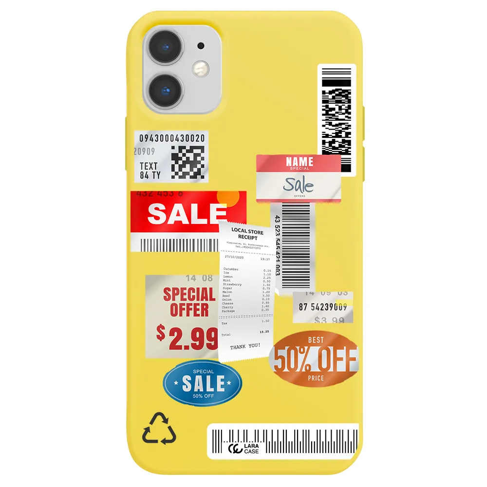 Sale Stickers Apple iPhone 11 Silicone canary yellow Case