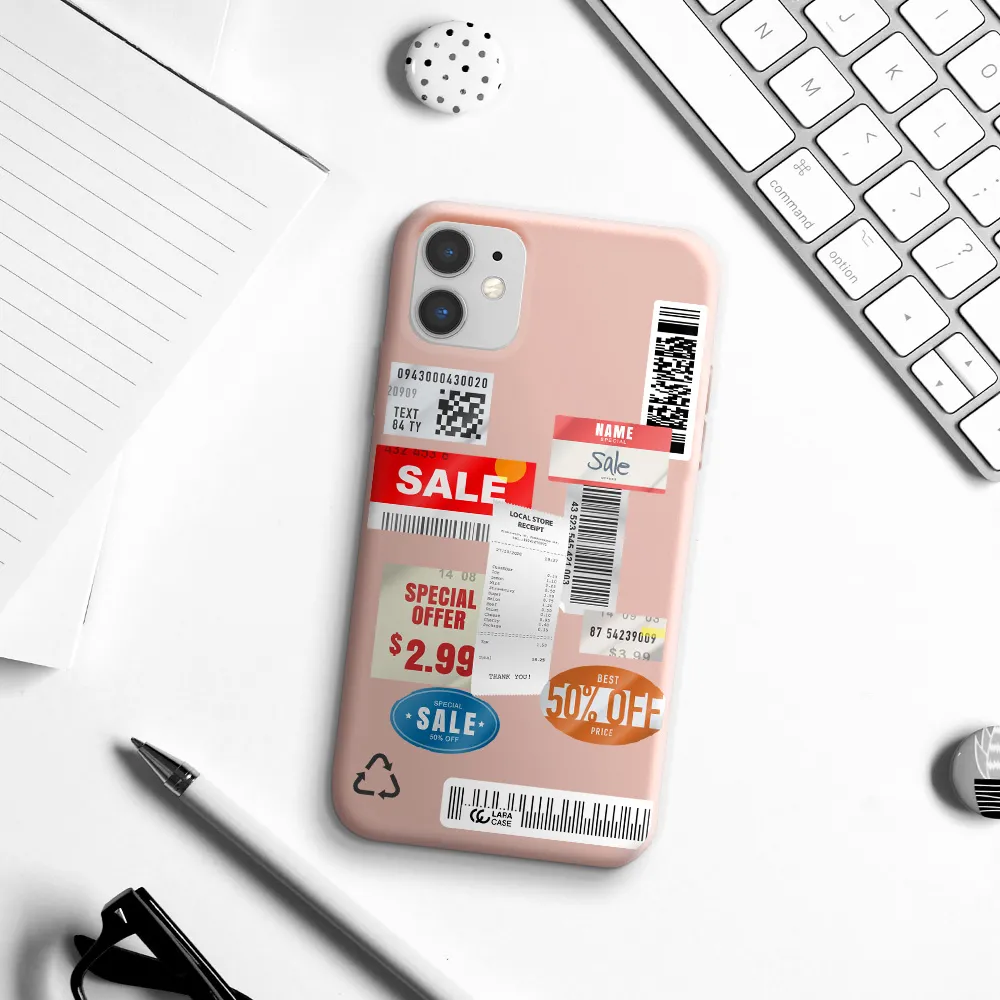 Sale Stickers Apple iPhone 11 Silicone pastel pink Case