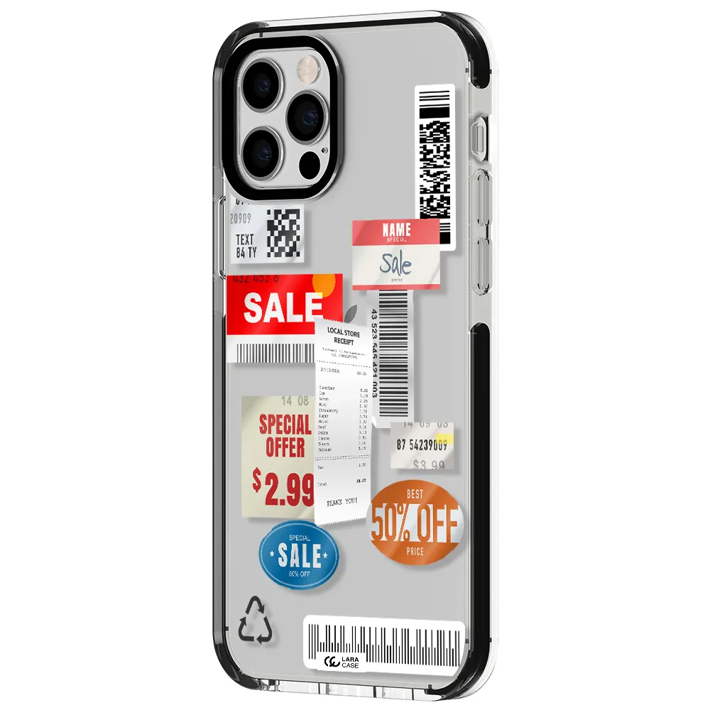 Sale Stickers Apple iPhone 12 pro impact black border Case