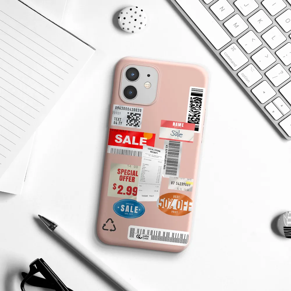 Sale Stickers Apple iPhone 12 Silicone pastel pink Case