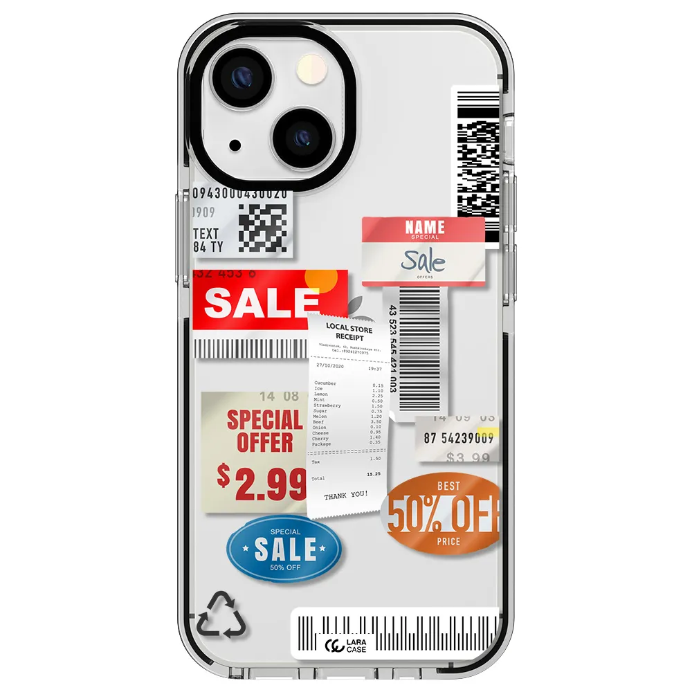 Sale Stickers Apple iPhone 13 mini impact black border Case