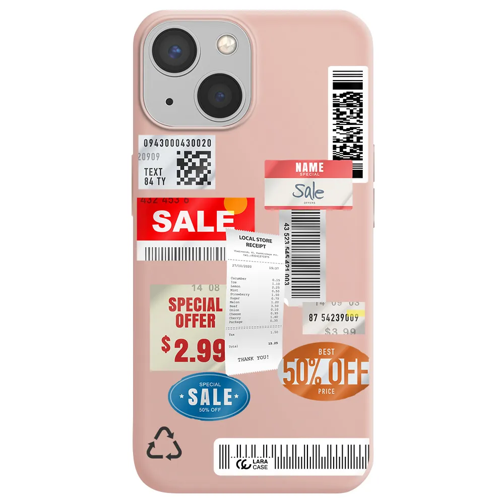 Sale Stickers Apple iPhone 13 mini Silicone pastel pink Case