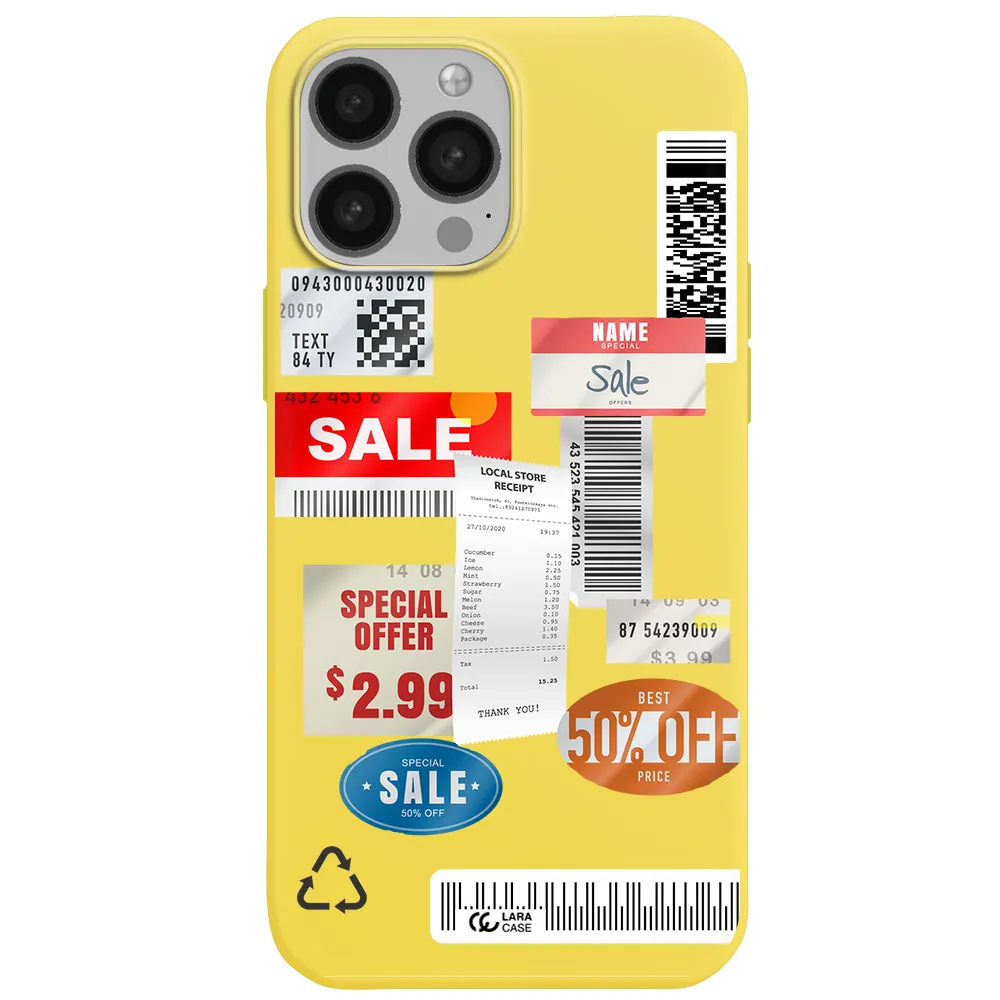 Sale Stickers Apple iPhone 13 Pro Max Silicone canary yellow Case