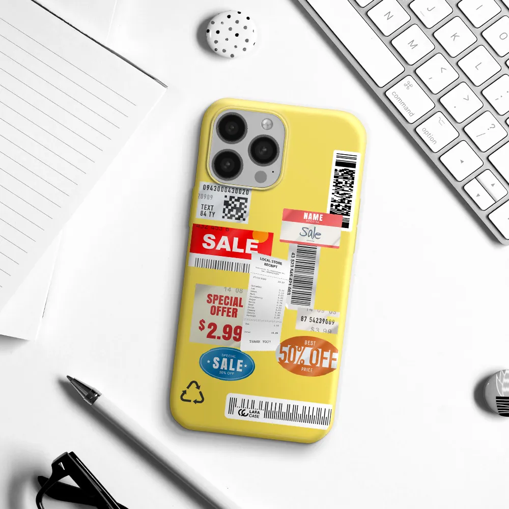 Sale Stickers Apple iPhone 13 Pro Max Silicone canary yellow Case