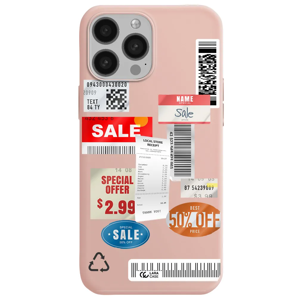 Sale Stickers Apple iPhone 13 Pro Max Silicone pastel pink Case