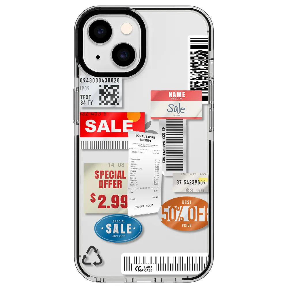 Sale Stickers Apple iPhone 14 impact black border Case