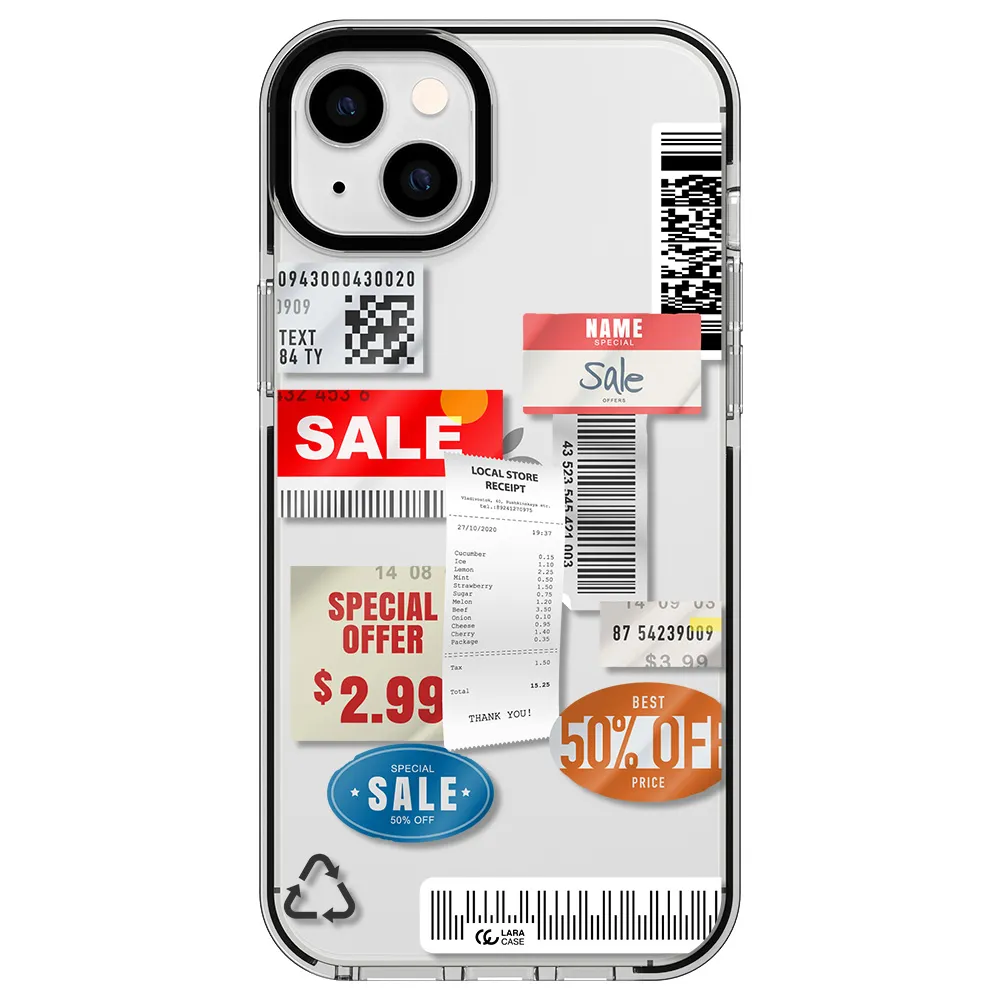 Sale Stickers Apple iPhone 14 plus impact black border Case
