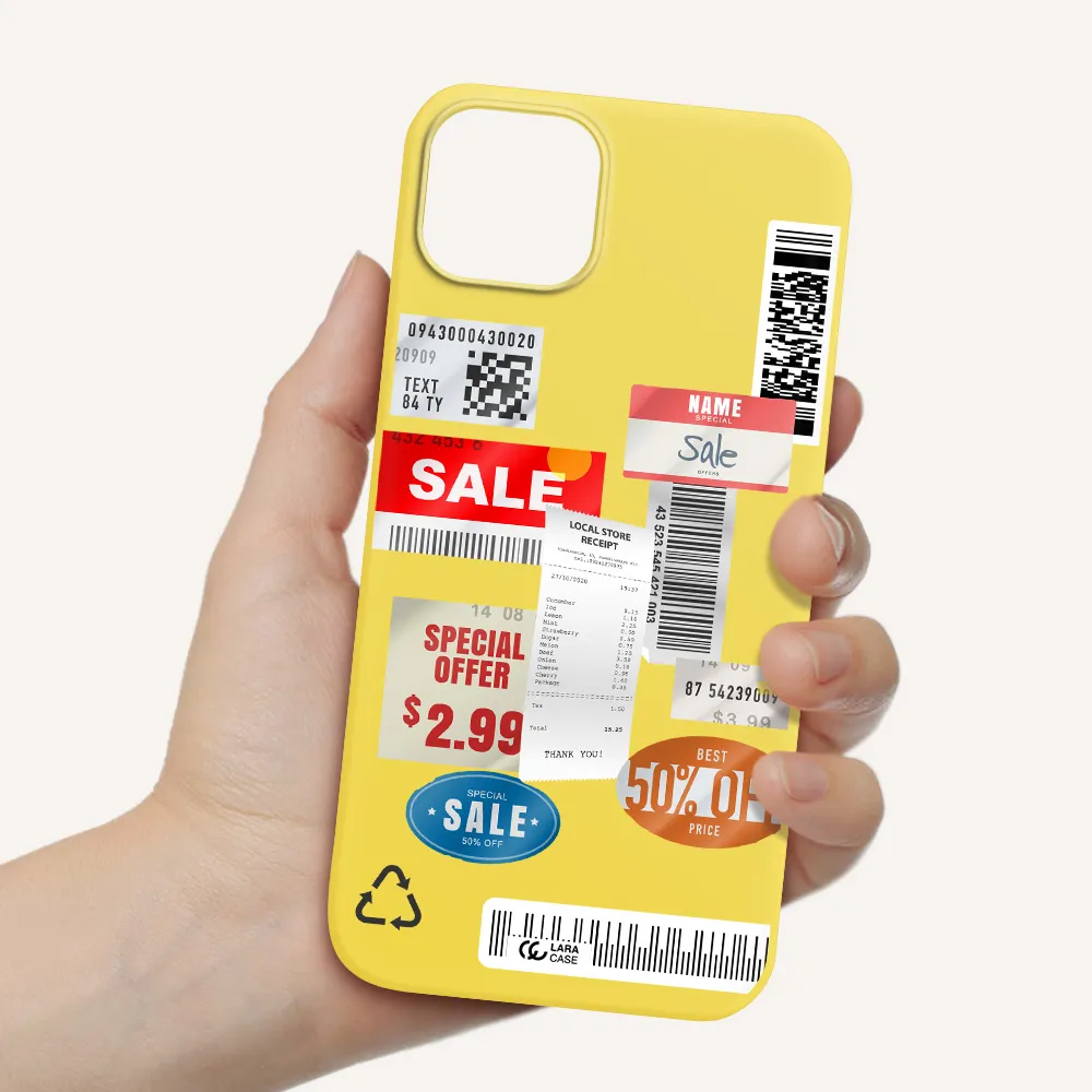 Sale Stickers Apple iPhone 14 plus Silicone canary yellow Case