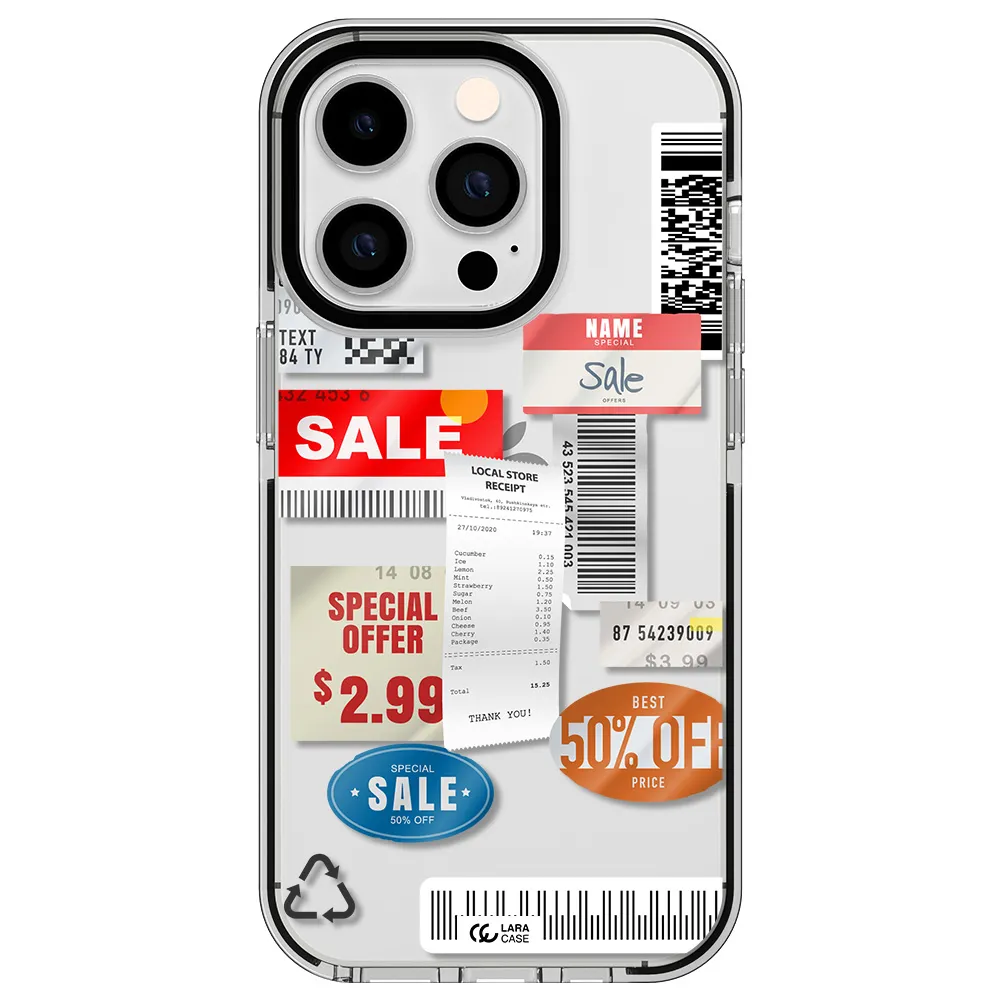 Sale Stickers Apple iPhone 14 pro impact black border Case