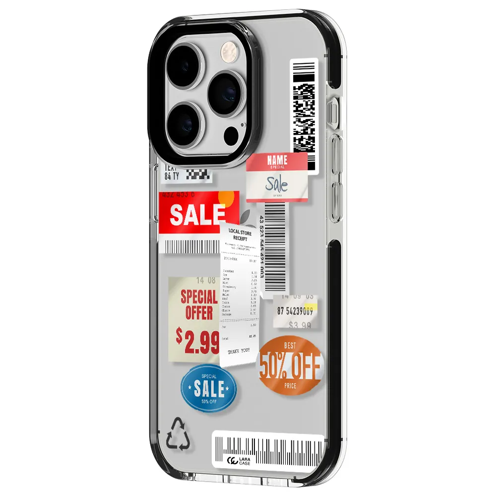 Sale Stickers Apple iPhone 14 pro impact black border Case