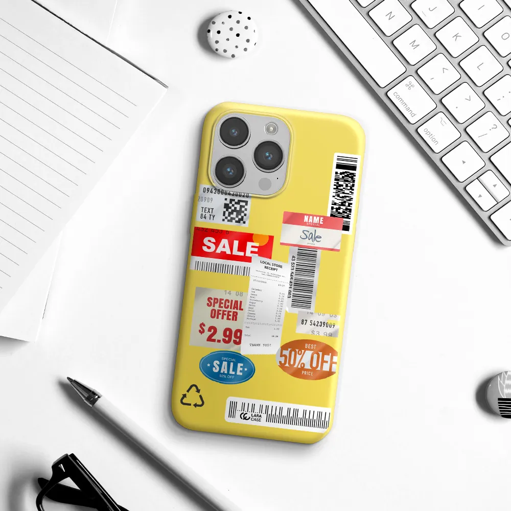 Sale Stickers Apple iPhone 14 pro max Silicone canary yellow Case