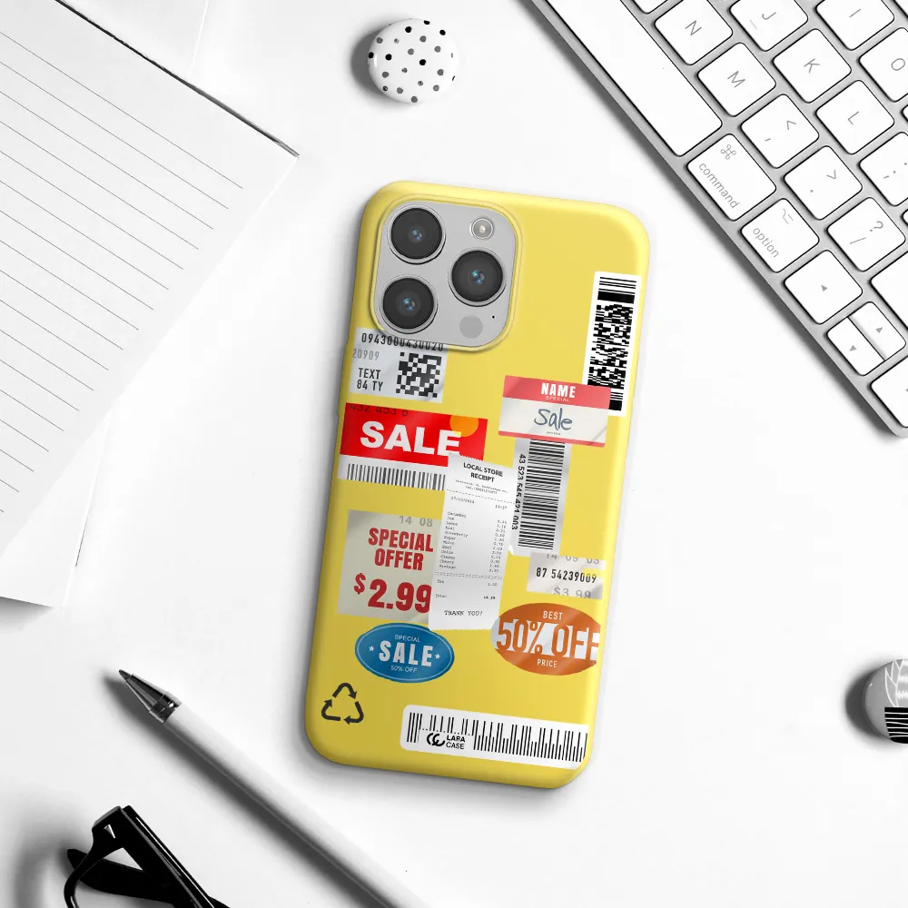 Sale Stickers Apple iPhone 14 pro Silicone canary yellow Case