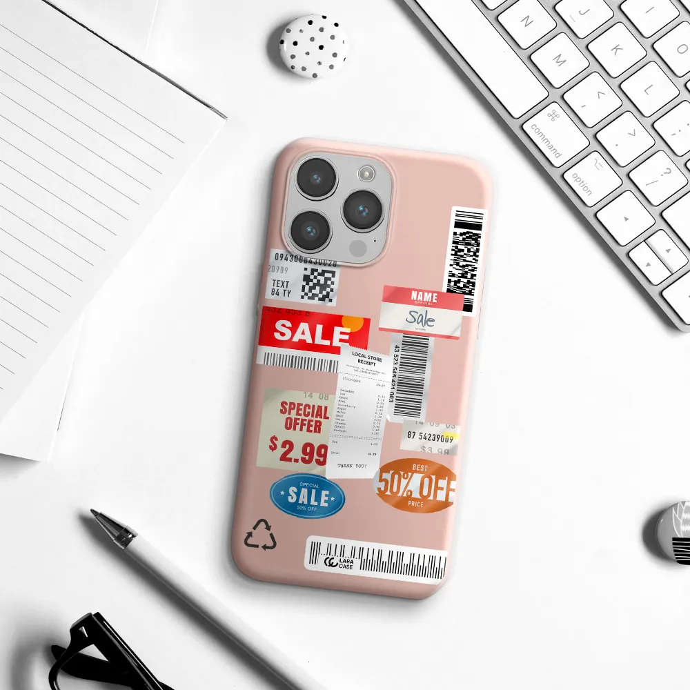 Sale Stickers Apple iPhone 14 pro Silicone pastel pink Case