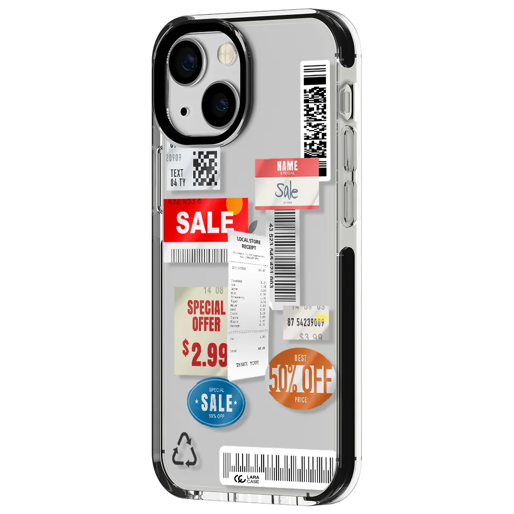 Sale Stickers Apple iPhone 15 impact black border Case