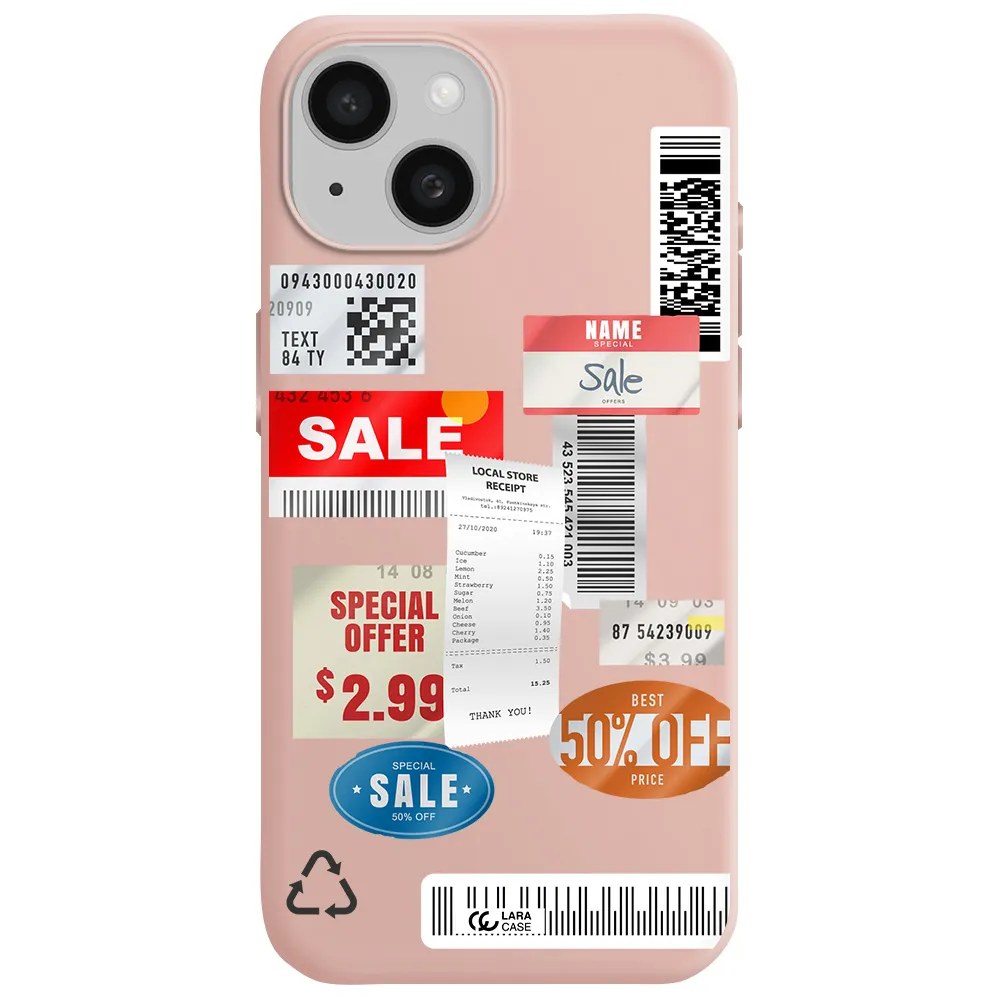 Sale Stickers Apple Iphone 15 Silicone Pastel Pink Case