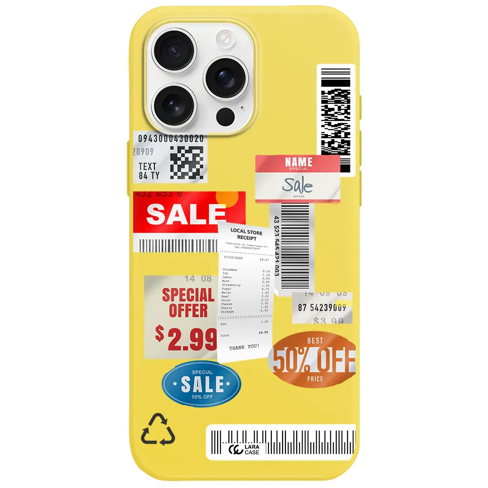 Sale Stickers Apple Iphone 16 Pro Max Silicone Canary Yellow Case