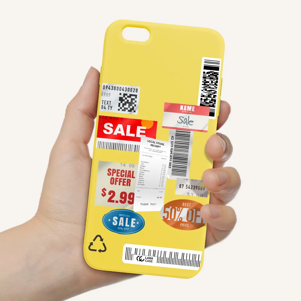 Sale Stickers Apple iPhone 6 plus Silicone canary yellow Case