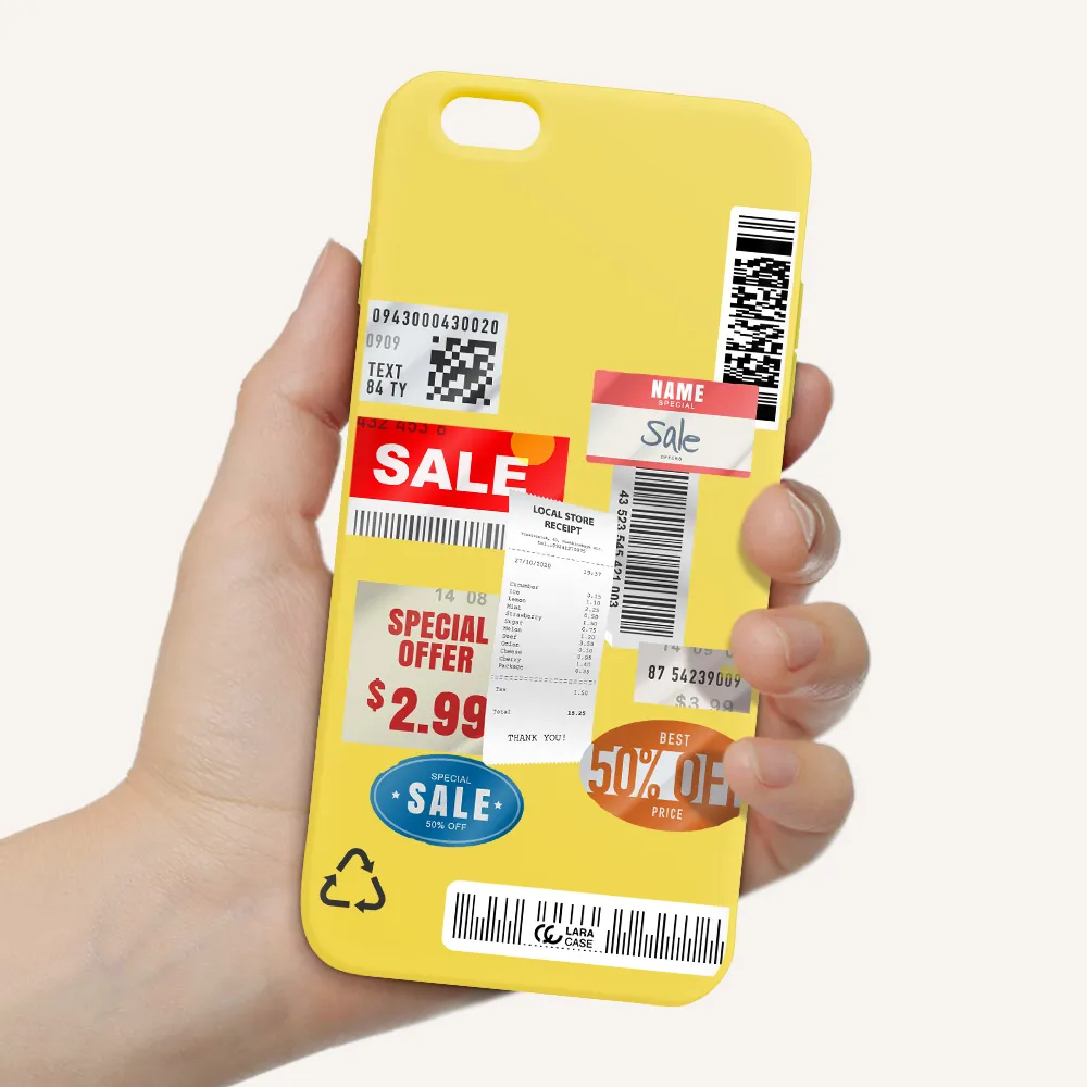 Sale Stickers Apple iPhone 6 s plus Silicone canary yellow Case