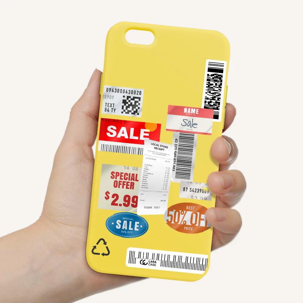 Sale Stickers Apple iPhone 6 Silicone canary yellow Case
