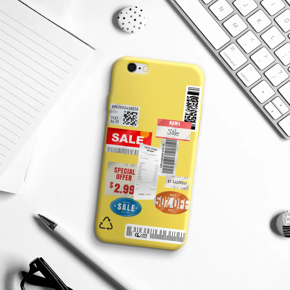 Sale Stickers Apple iPhone 6 Silicone canary yellow Case