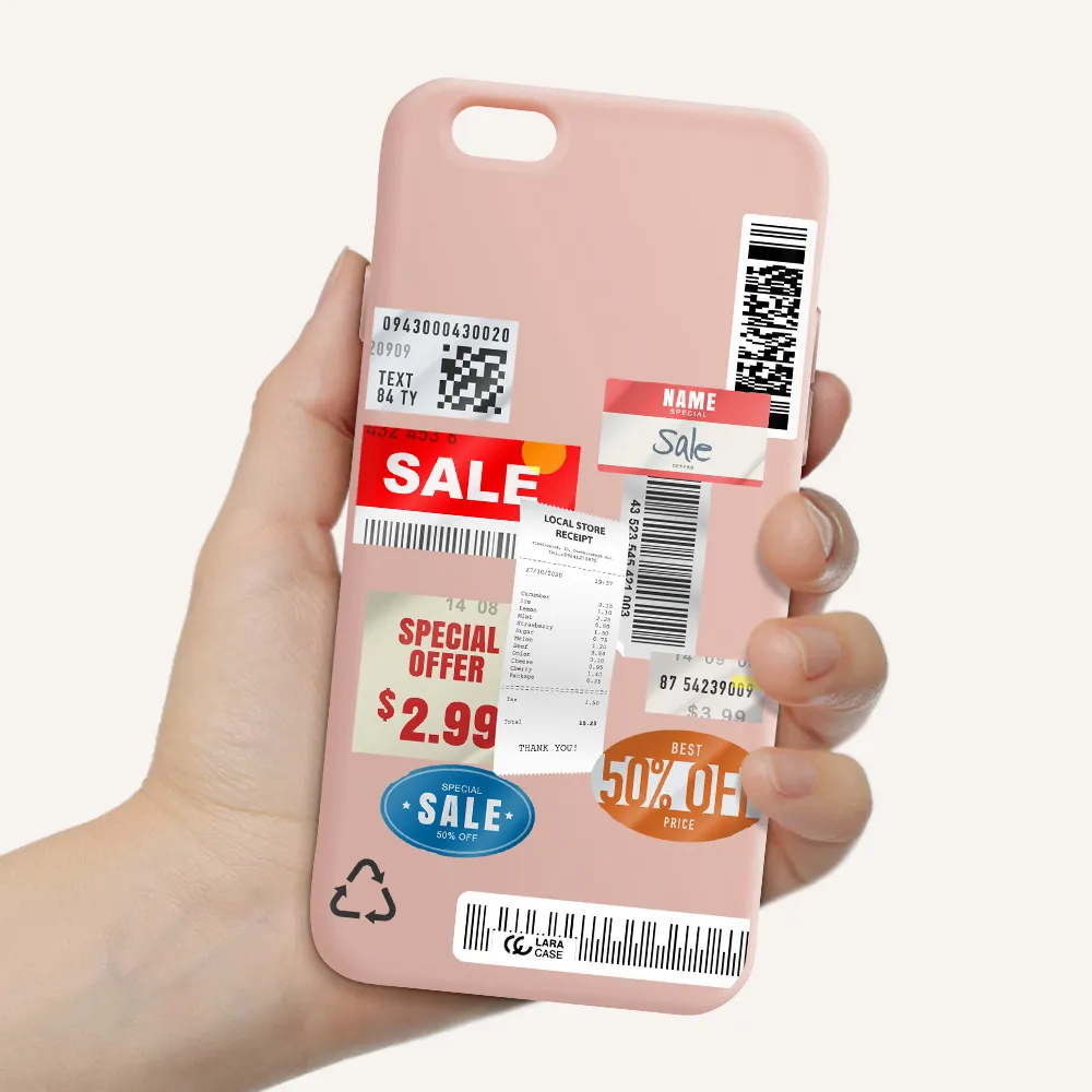 Sale Stickers Apple iPhone 6 Silicone pastel pink Case