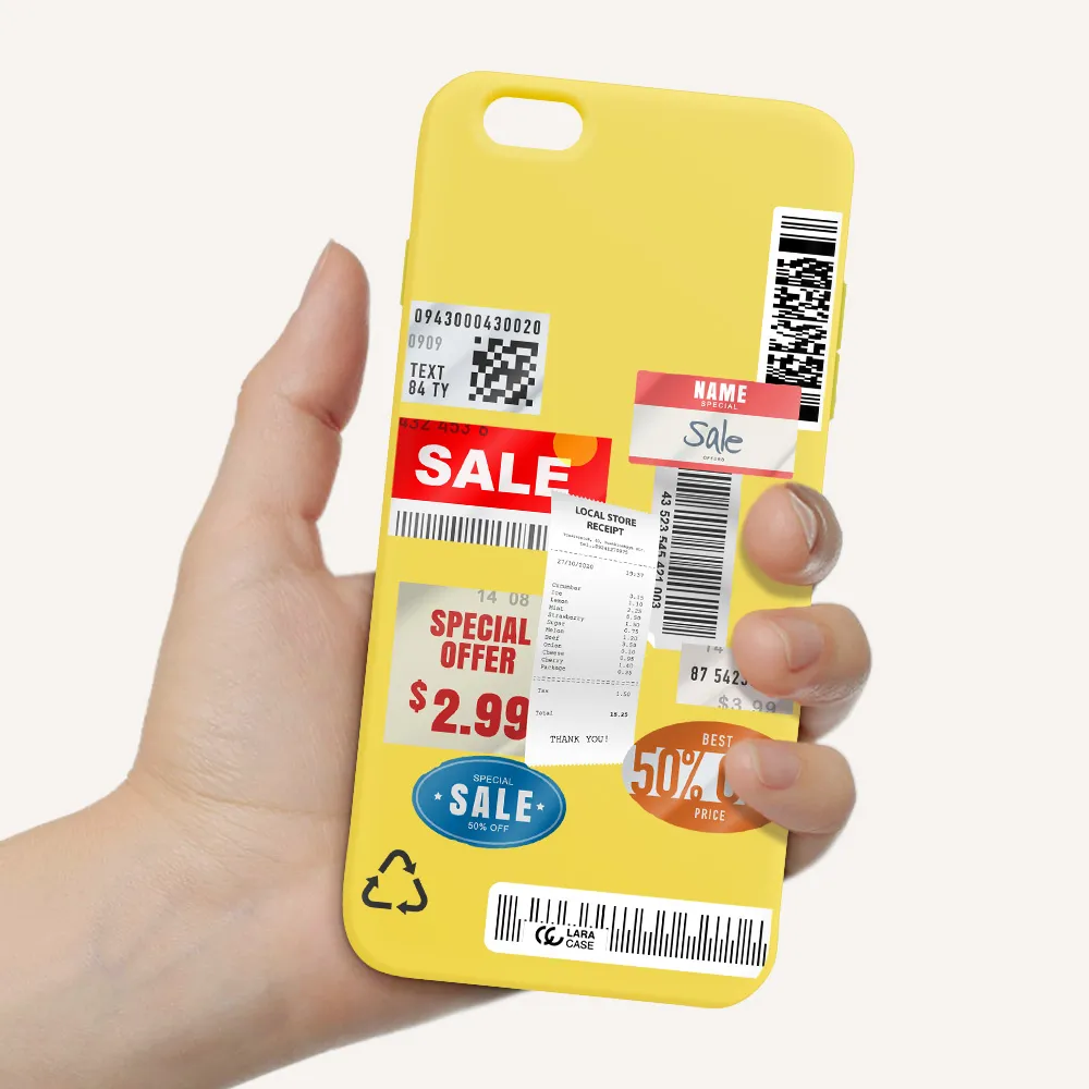Sale Stickers Apple iPhone 6S Silicone canary yellow Case