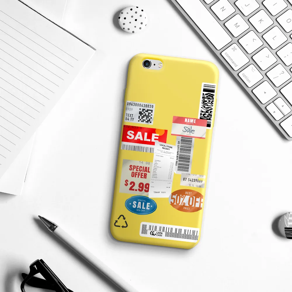Sale Stickers Apple iPhone 6S Silicone canary yellow Case