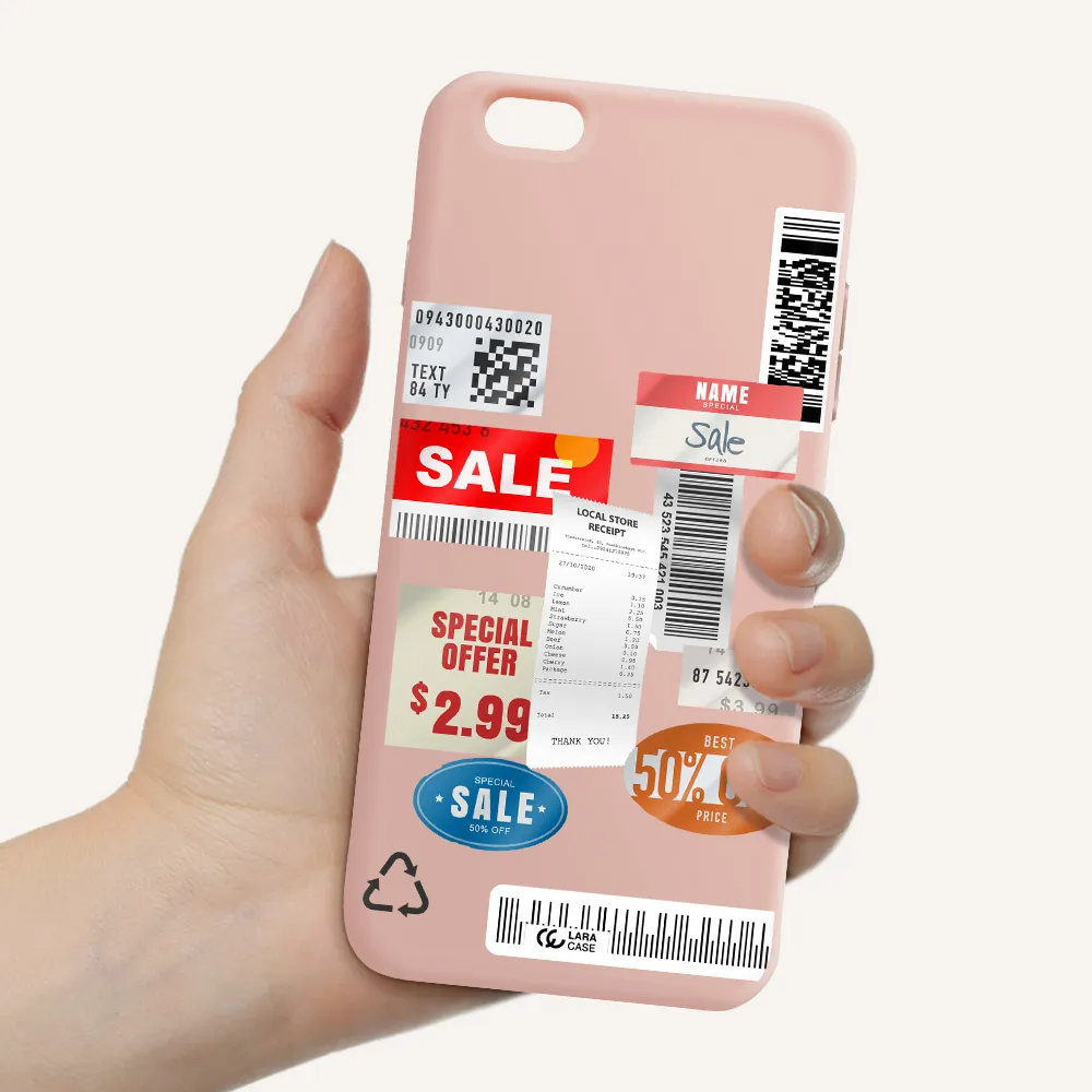Sale Stickers Apple iPhone 6S Silicone pastel pink Case