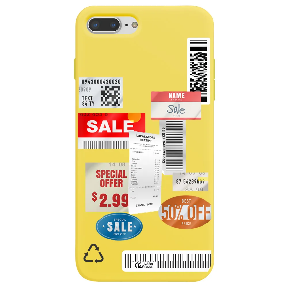 Sale Stickers Apple iPhone 7 plus Silicone canary yellow Case