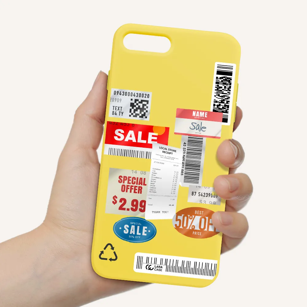 Sale Stickers Apple iPhone 7 plus Silicone canary yellow Case