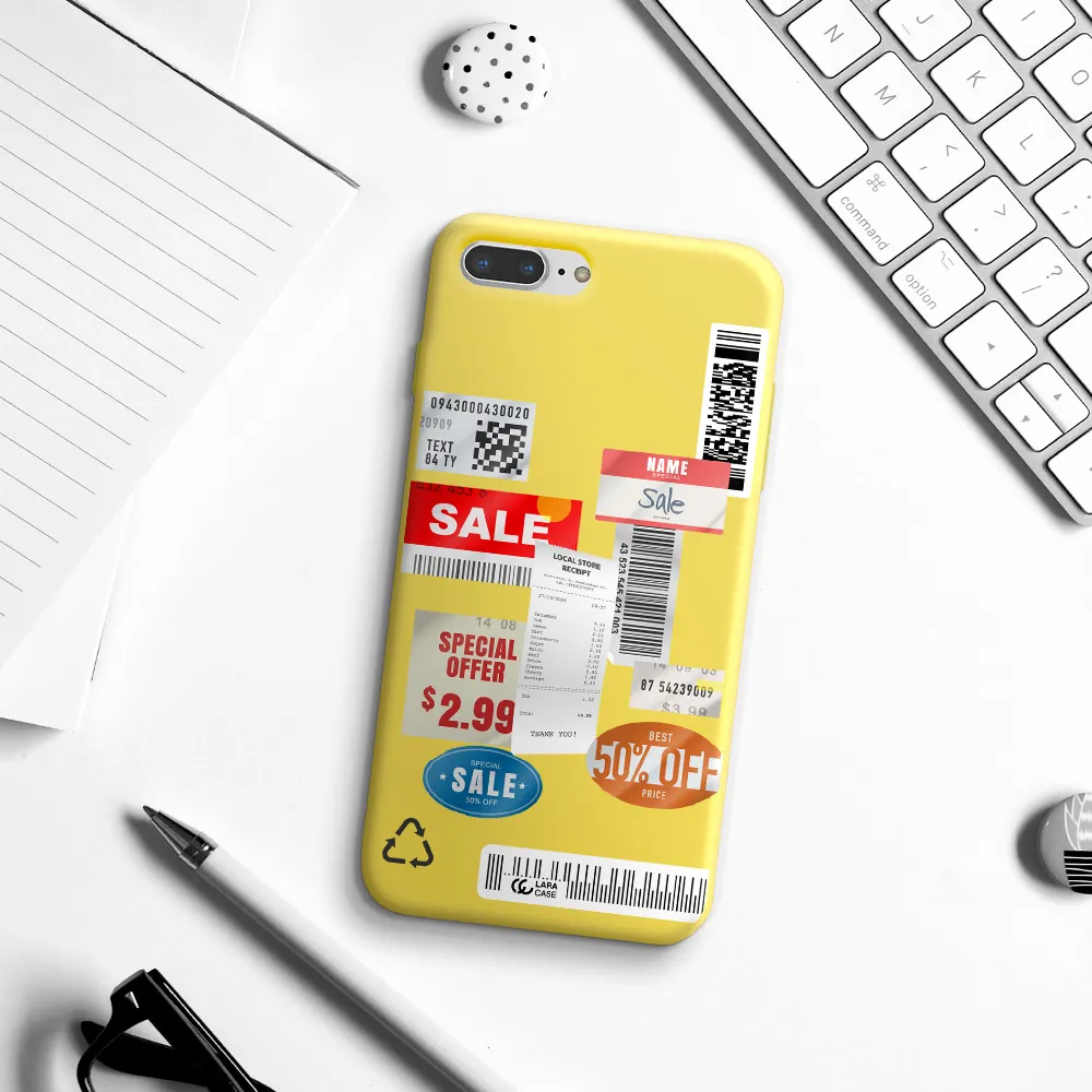 Sale Stickers Apple iPhone 7 plus Silicone canary yellow Case
