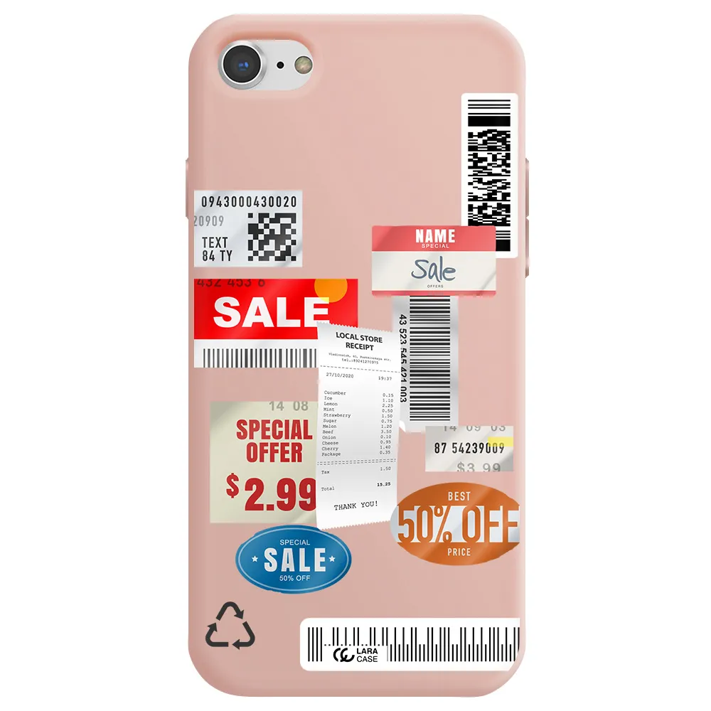 Sale Stickers Apple iPhone 7 Silicone pastel pink Case