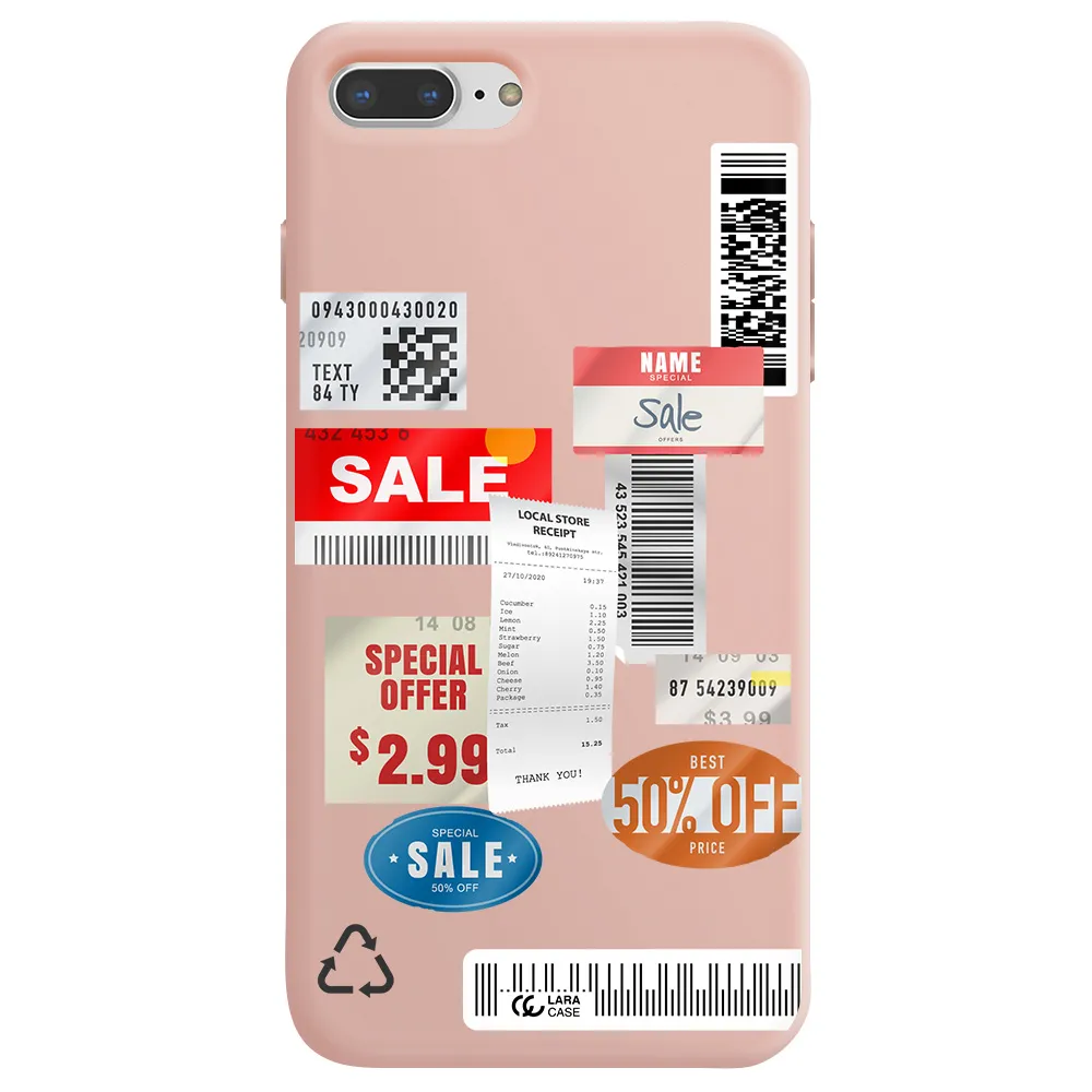 Sale Stickers Apple iPhone 8 plus Silicone pastel pink Case