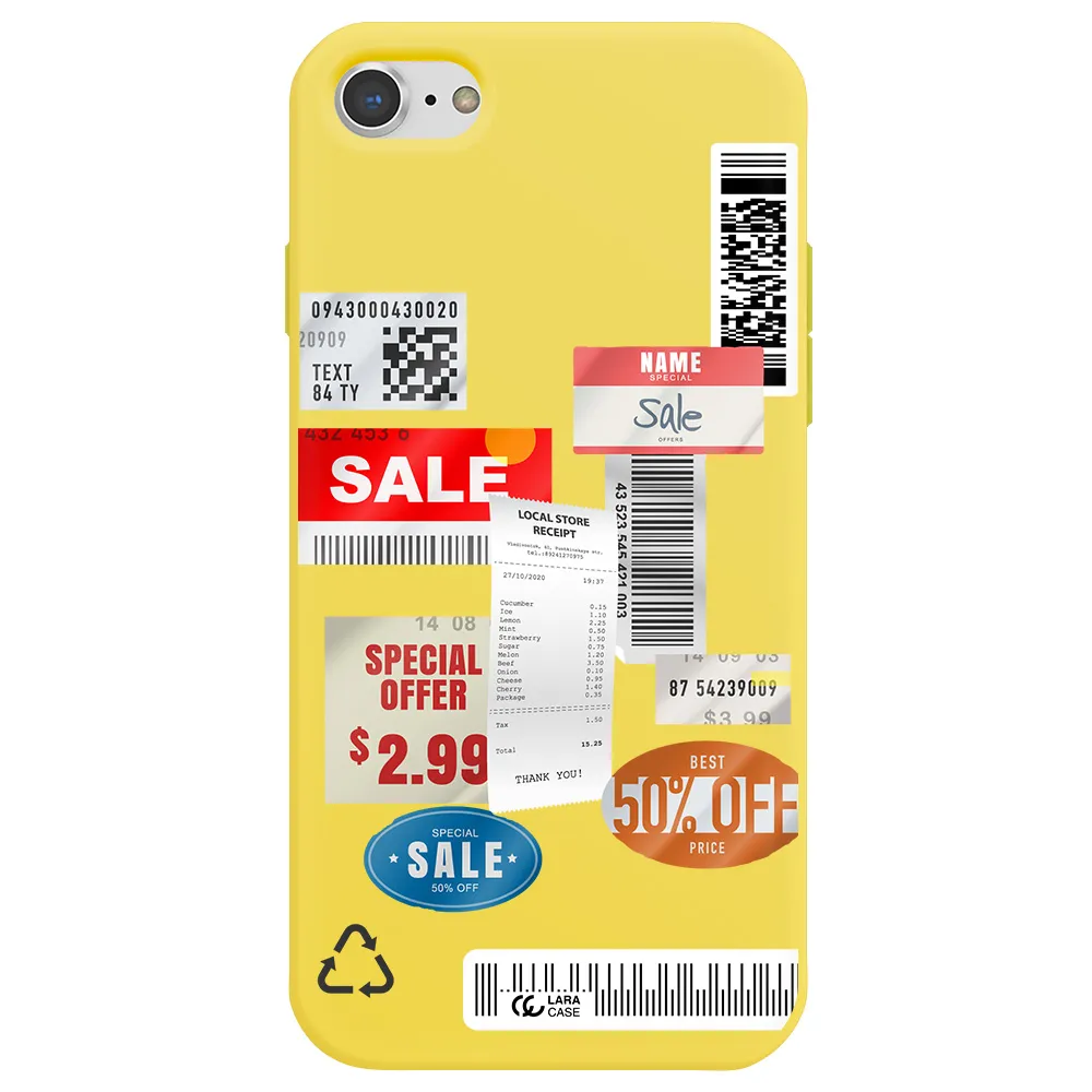 Sale Stickers Apple iPhone 8 Silicone canary yellow Case