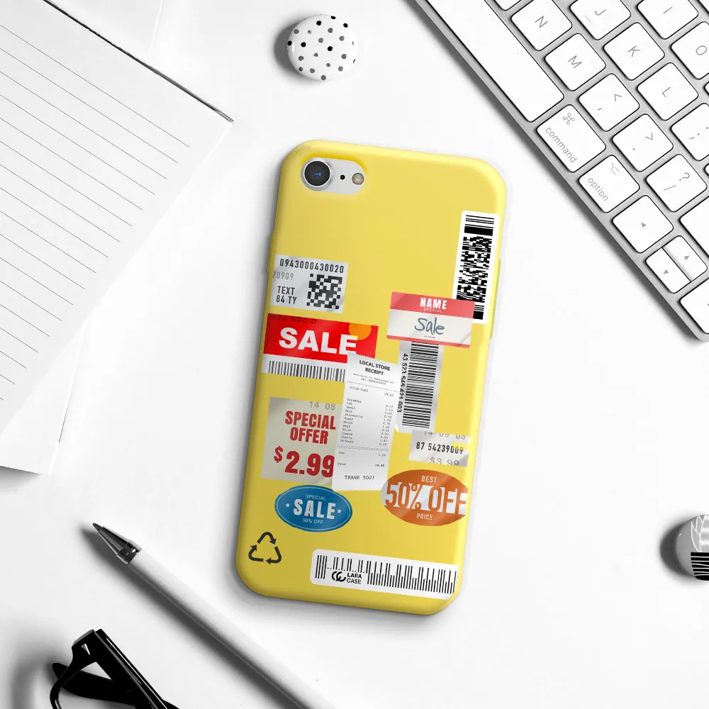 Sale Stickers Apple iPhone 8 Silicone canary yellow Case