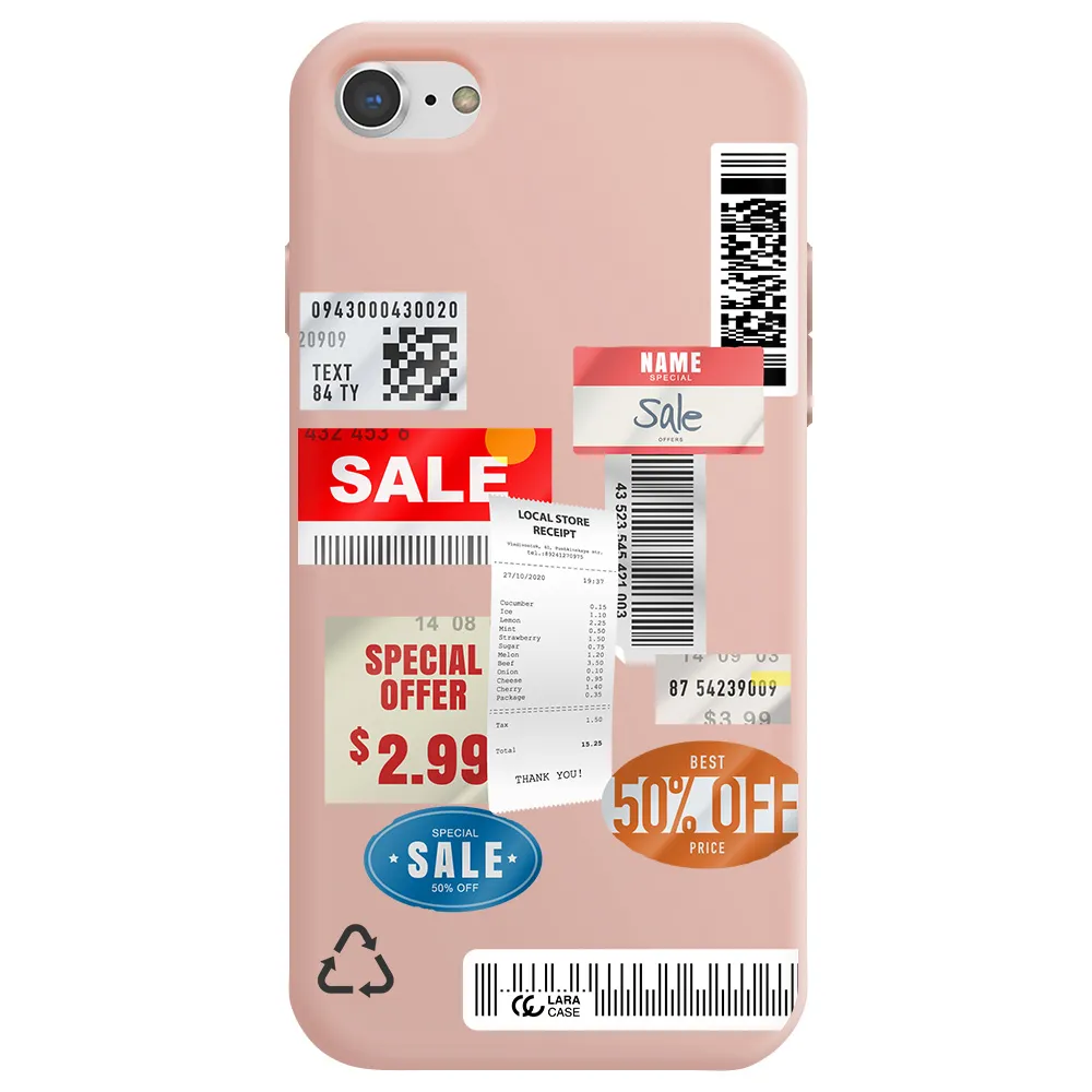 Sale Stickers Apple iPhone 8 Silicone pastel pink Case